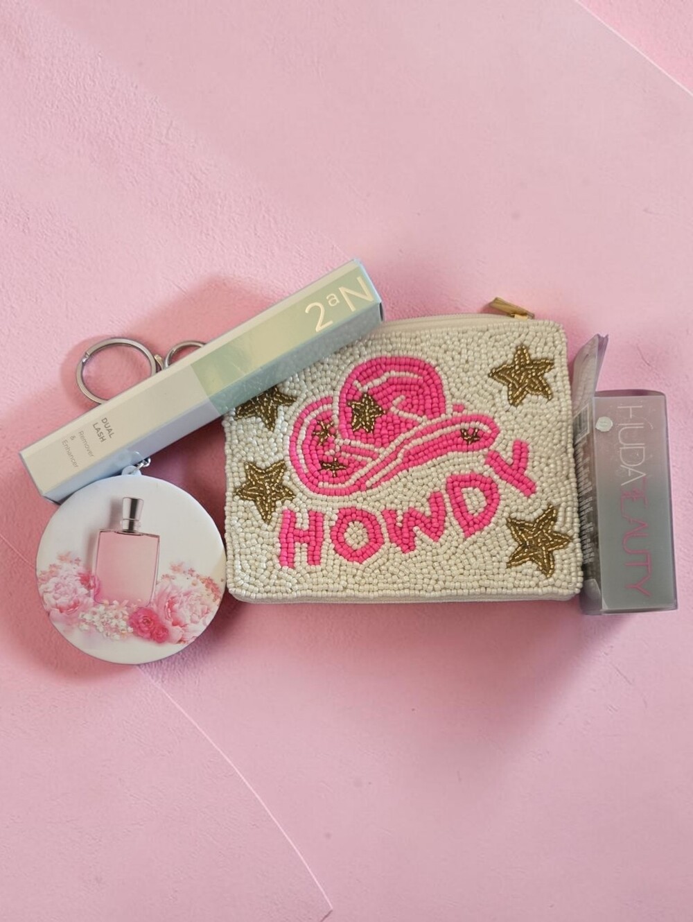 Beaded 'Howdy' Cowgirl Coin Purse  And Beauty Bundle